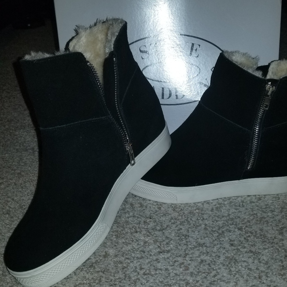 Steve Madden black Wanda Wedge Sneaker